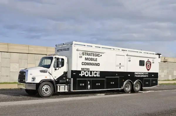 Houston Metro Police Mobile Command Vehicle built by Frontline Communications.