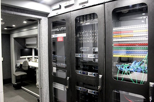 The interior technology refurbishment on a Frontline Communications vehicle.